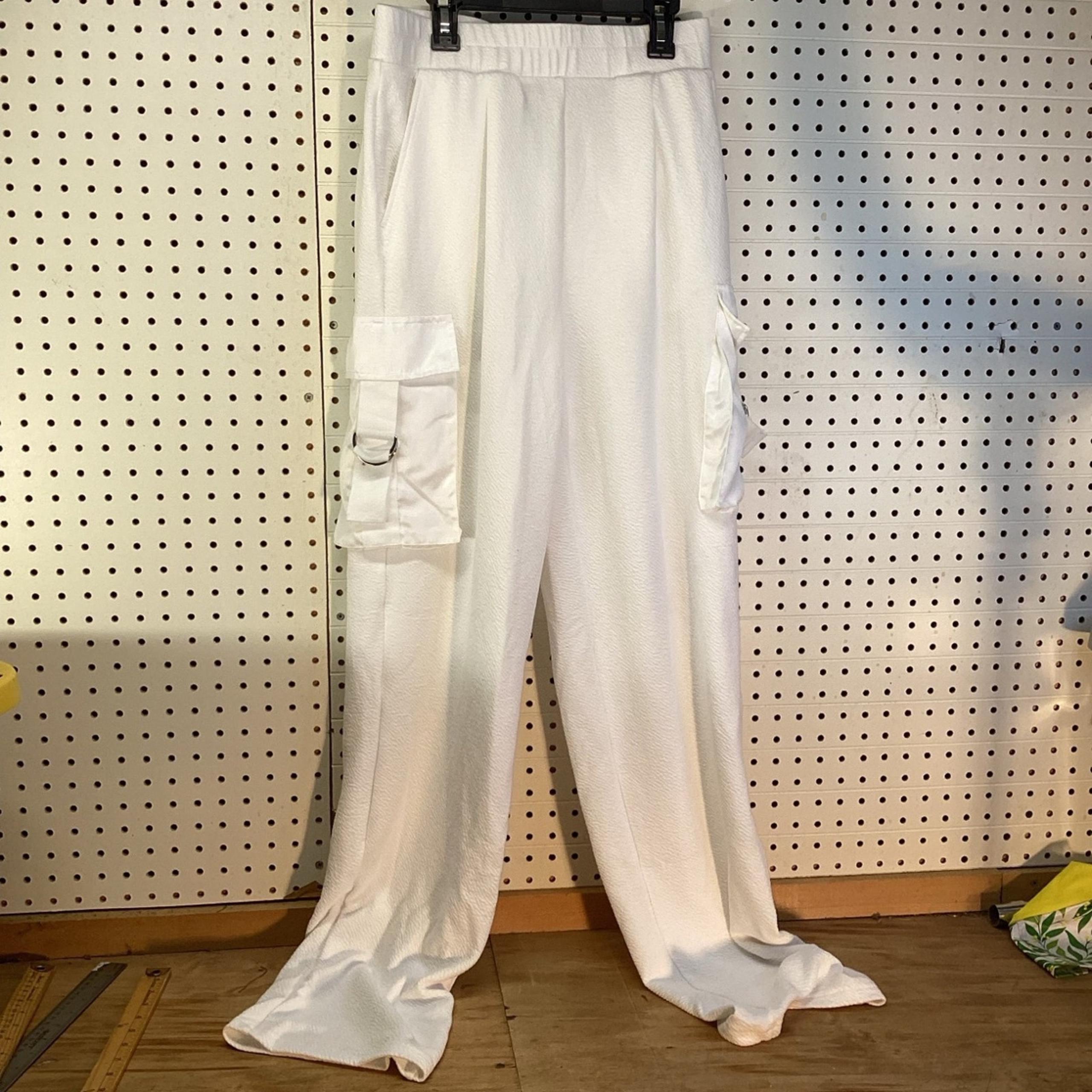 Women Wide Leg Baggy Cargo Sweatpants Y2K Trendy new M Trousers with Pockets