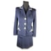St. John collection vintage navy white trim knit skirt suit set jacket 4 classic