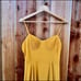 Golden Mustard Pleated Sweetheart Bustier Chiffon Maxi Dress