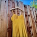 Golden Mustard Pleated Sweetheart Bustier Chiffon Maxi Dress