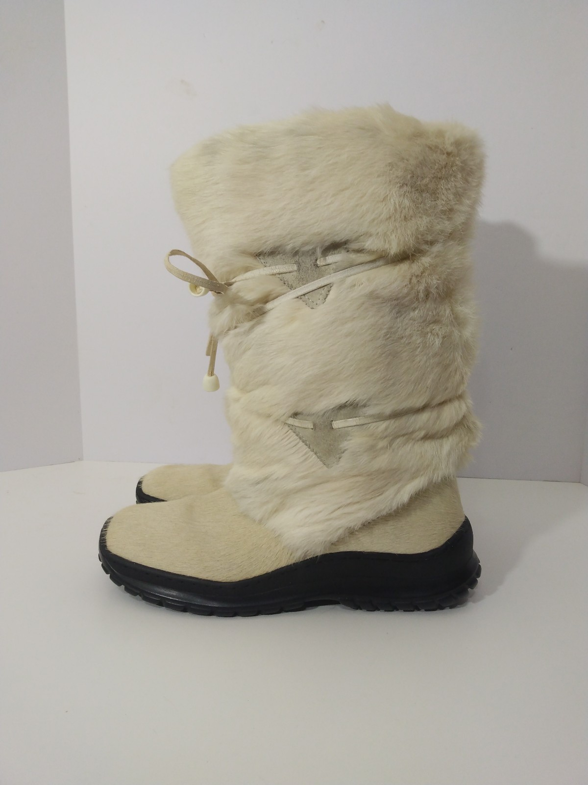 Womens Oscar Winna Fur Winter Apres Ski Snow Boots Sz 41 US 10.5 Made in Italy