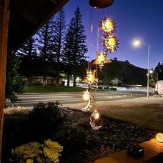 Solar Wind Chimes for Outside with Sun Moon Star Solar Hanging Lights