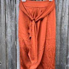Express burnt orange wrap skirt