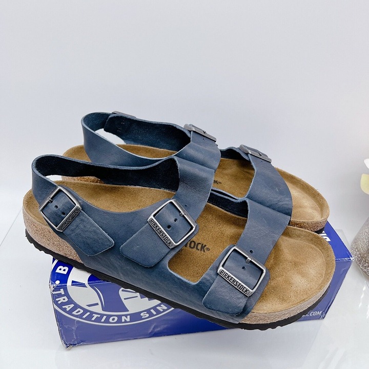 Birkenstock Milano Sandal Midnight Blue Leather EU 42 US 9- 9.5 Regular