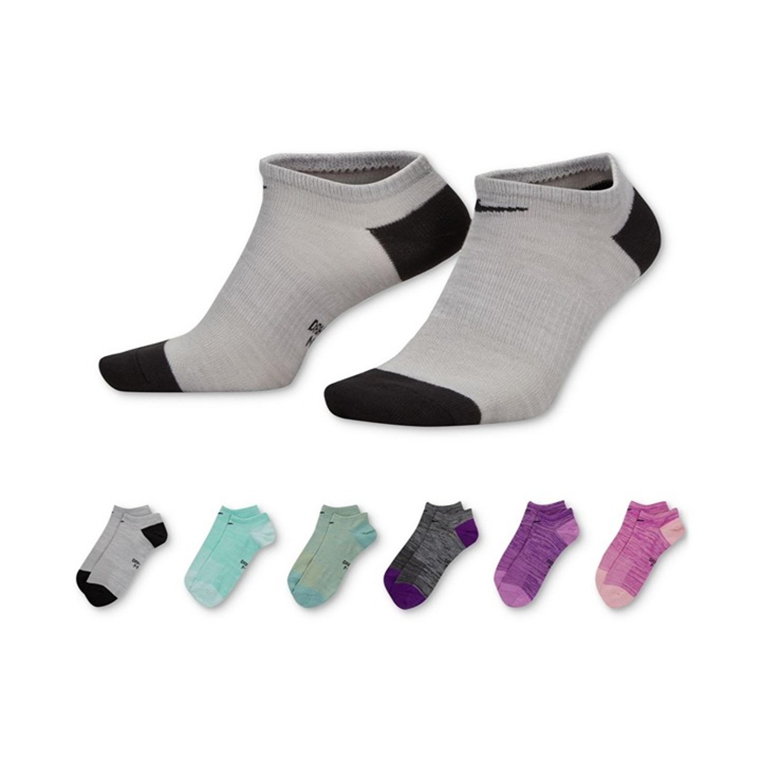 Nike Womens Everyday Lightweight No Show Training Socks 6 Pairs Multi Size L NWT