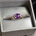 10k checkerboard amethyst ring size 6 3/4. The cut on this is exquisite! Makes i