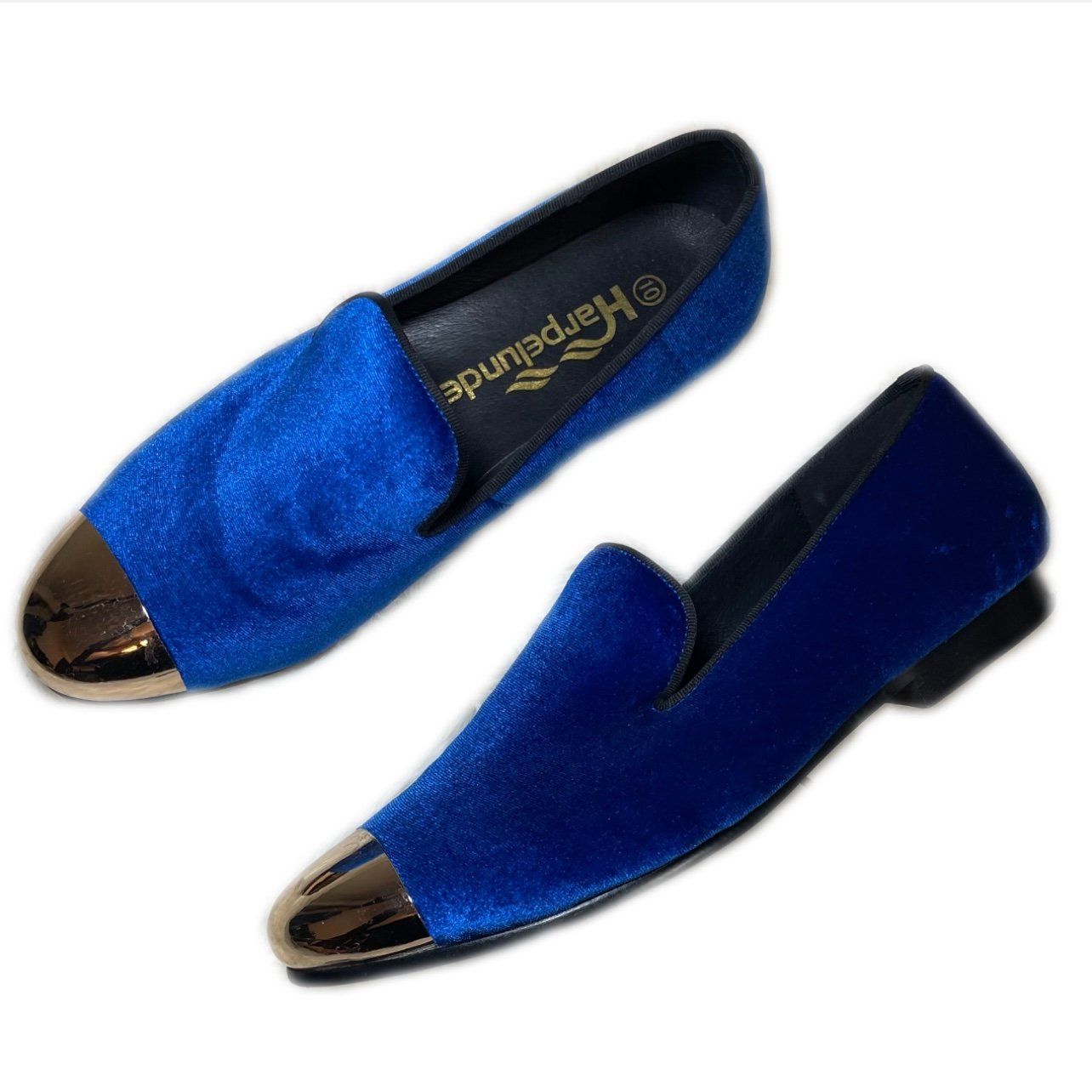 Blue Velvet Slip On Dress Shoes