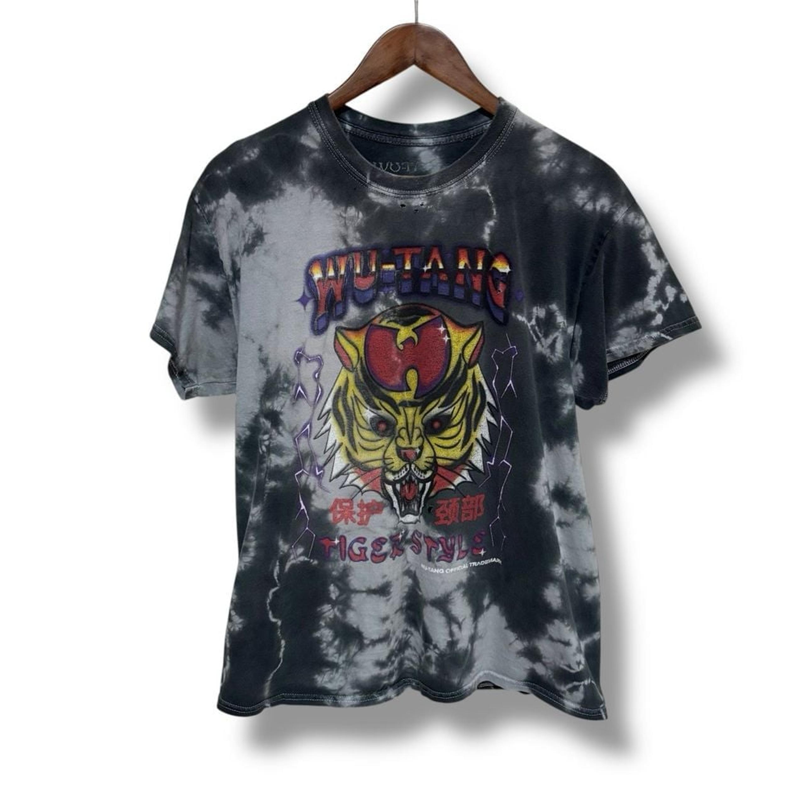 Wu Tang Clan Men's Tiger Style Tie Dye Short Sleeve T Shirt Size S/M 20.5 x 27