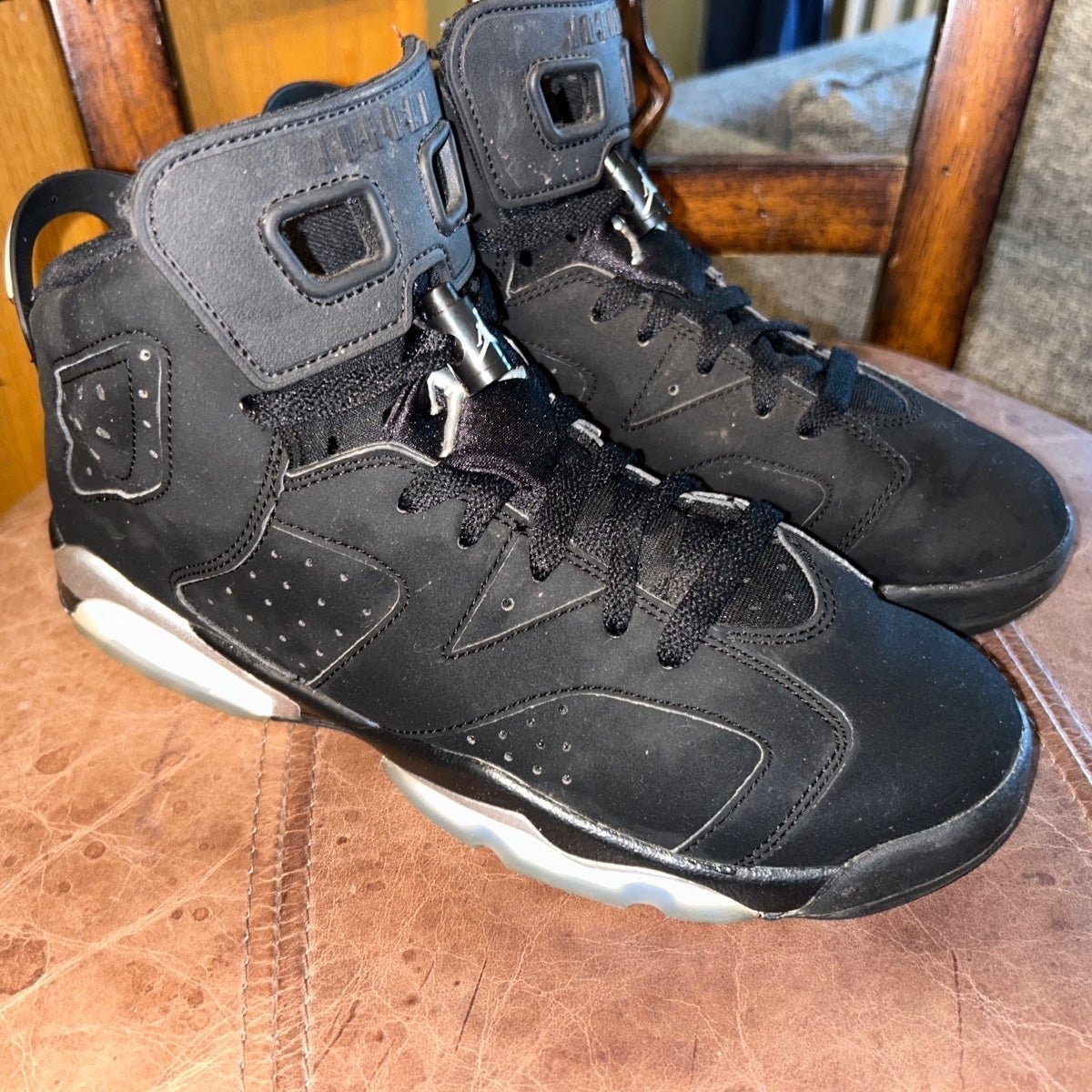 Air Jordan 6 Retro Chrome y Shoes Size 7 Black