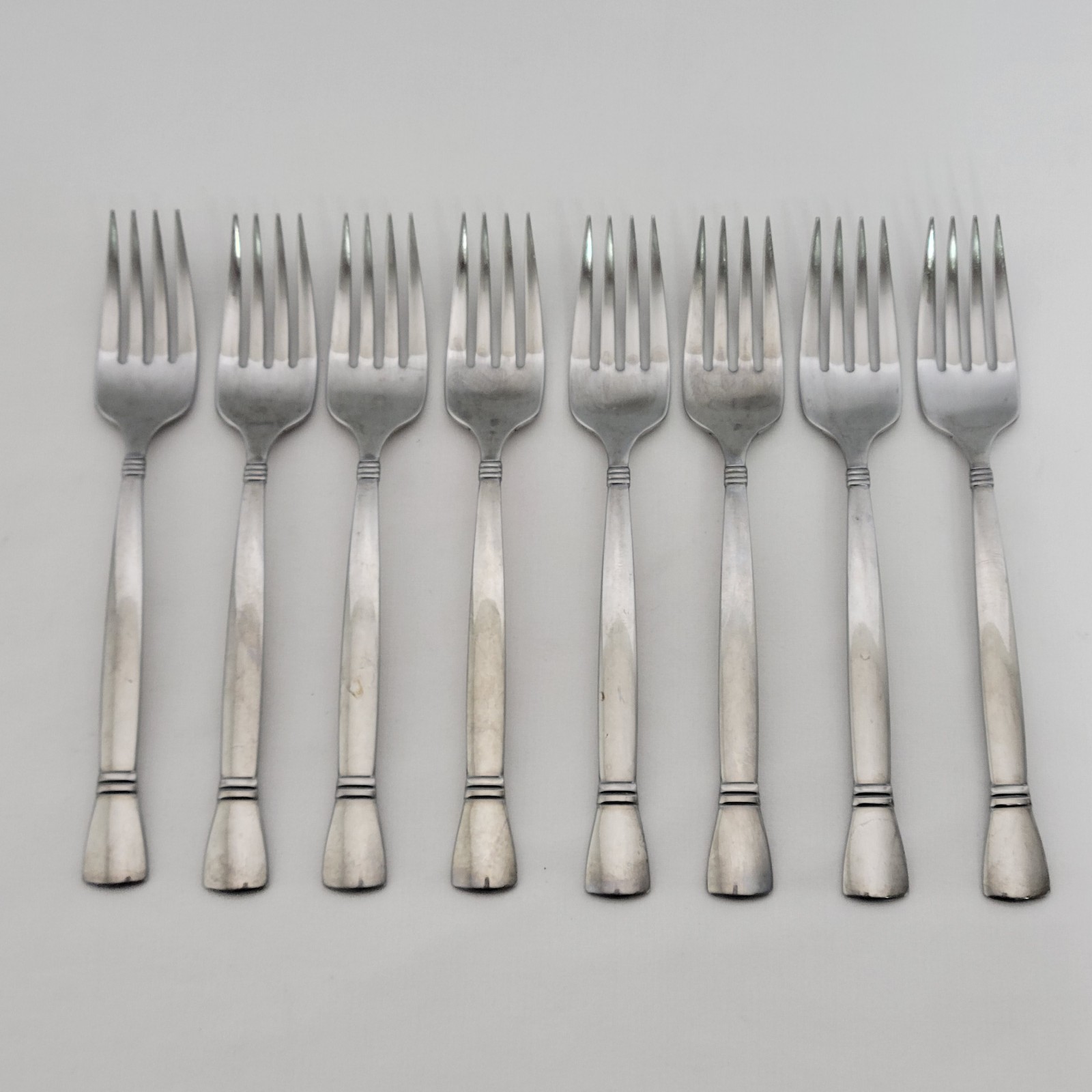 Set of 8 Vintage Oneida 18/8 Stainless Steel Ginny Salad Forks Flatware 7