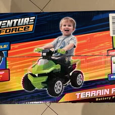 This Adventure Force Green Kids' Ride-On 6V Battery Powered Green Terrain Racer