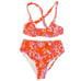 Anthropologie Maeve Women’s M Coral Palms High Waisted Bikini Bathing Suit Set