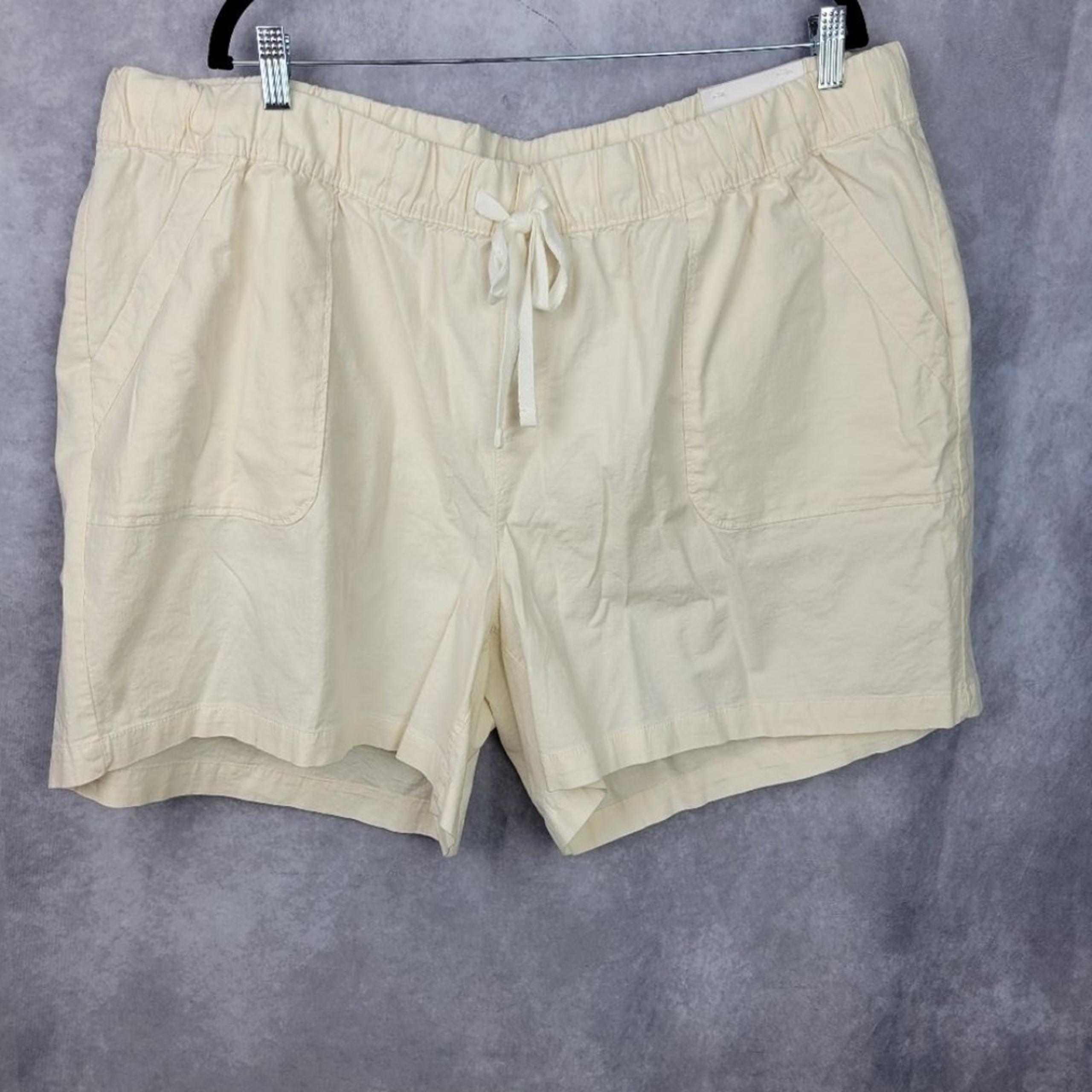 LANE BRYANT Pull On Beige Linen Shorts Size 22 Elastic waist