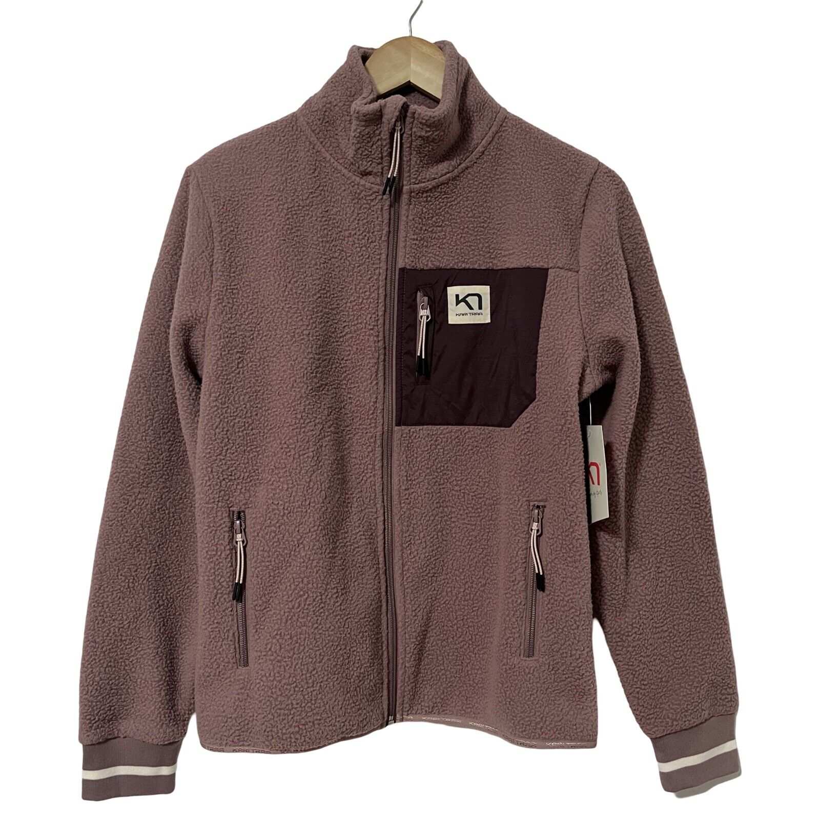 Kari Traa Rothe Midlayer Fleece Jacket Size S Taupe Full Zip Gorpcore Womens NEW