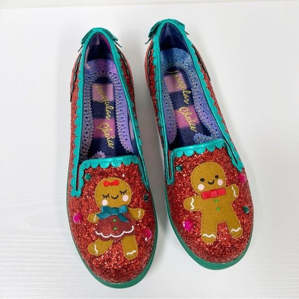 Irregular Choice Cookie Cutter Love 43 Glitter Gingerbread Christmas Slip On