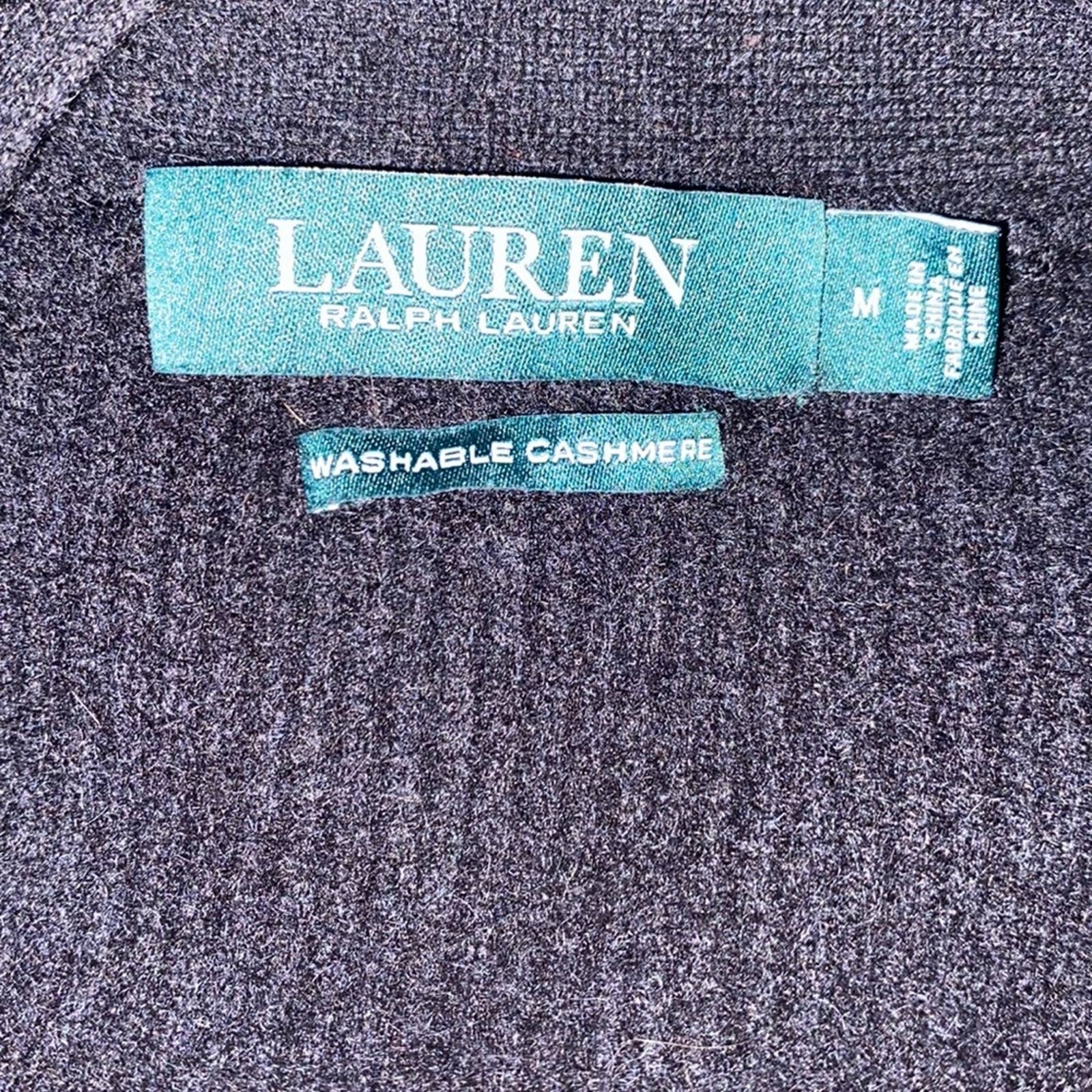 Ralph Lauren Medium Black Washable Thermal Cashmere Cardigan high quality Ribbed