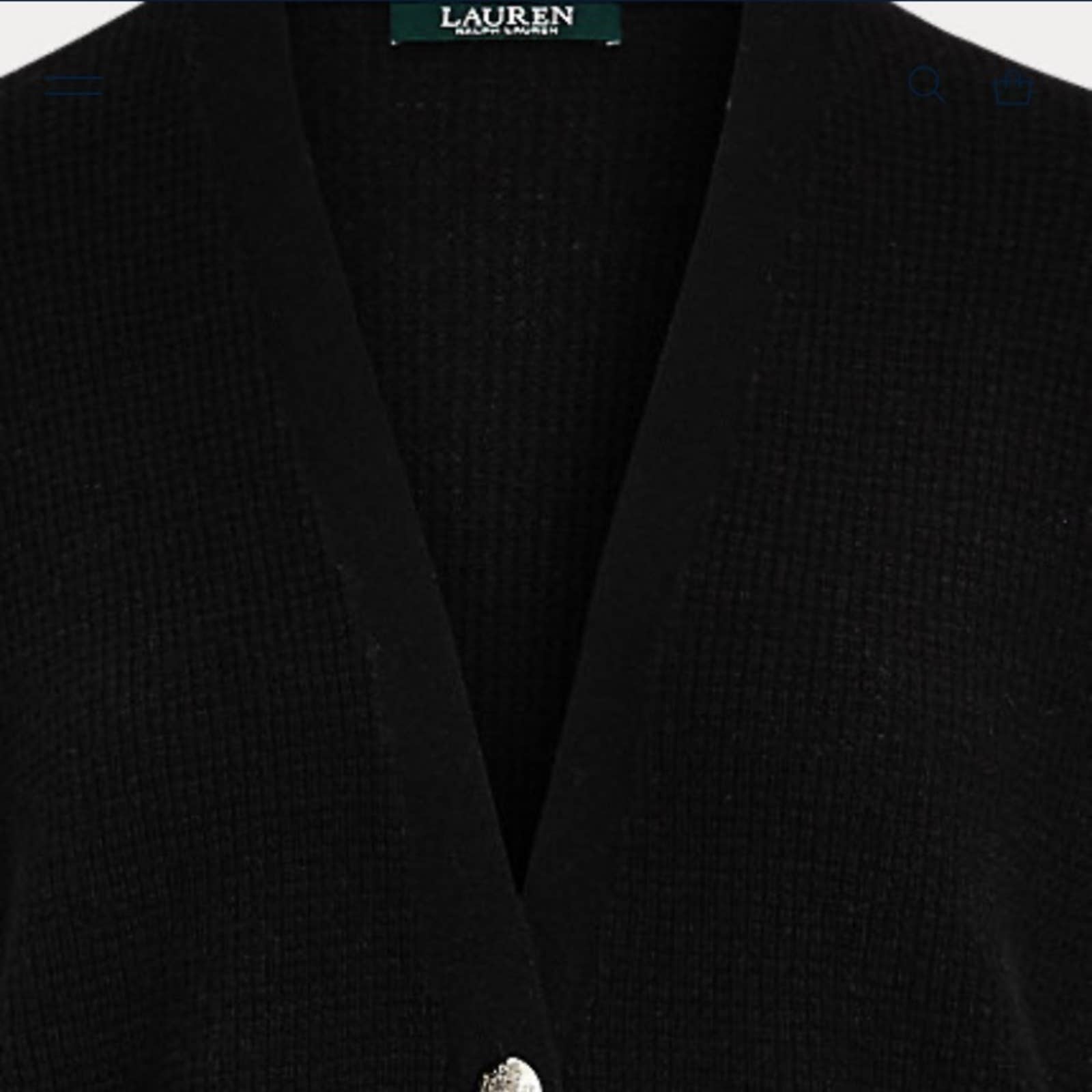 Ralph Lauren Medium Black Washable Thermal Cashmere Cardigan high quality Ribbed