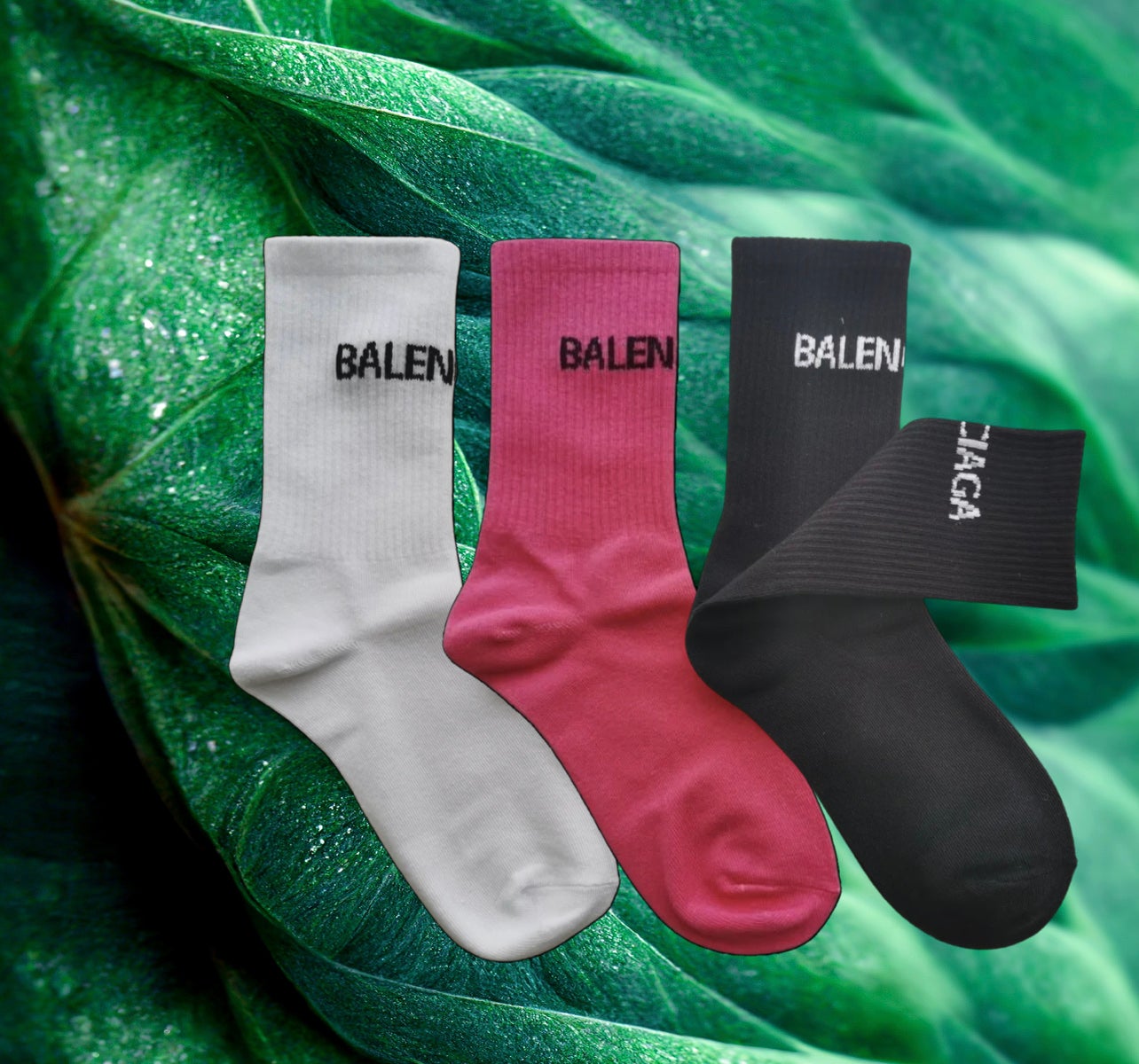 Balenciaga Ribbed Tennis Socks - Hot Pink