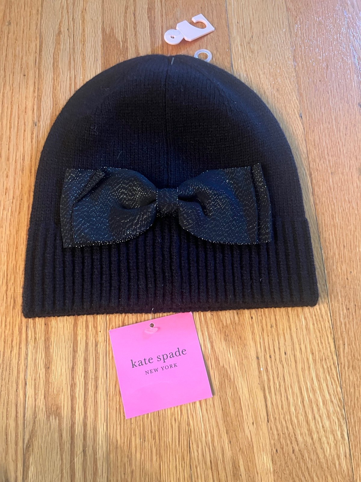 Kate Spade Knit Bow Women’s Black Fashion hat Beanie