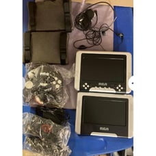 RCA Dual Portable DVD Players Set with Accessories for Travel Entertainment