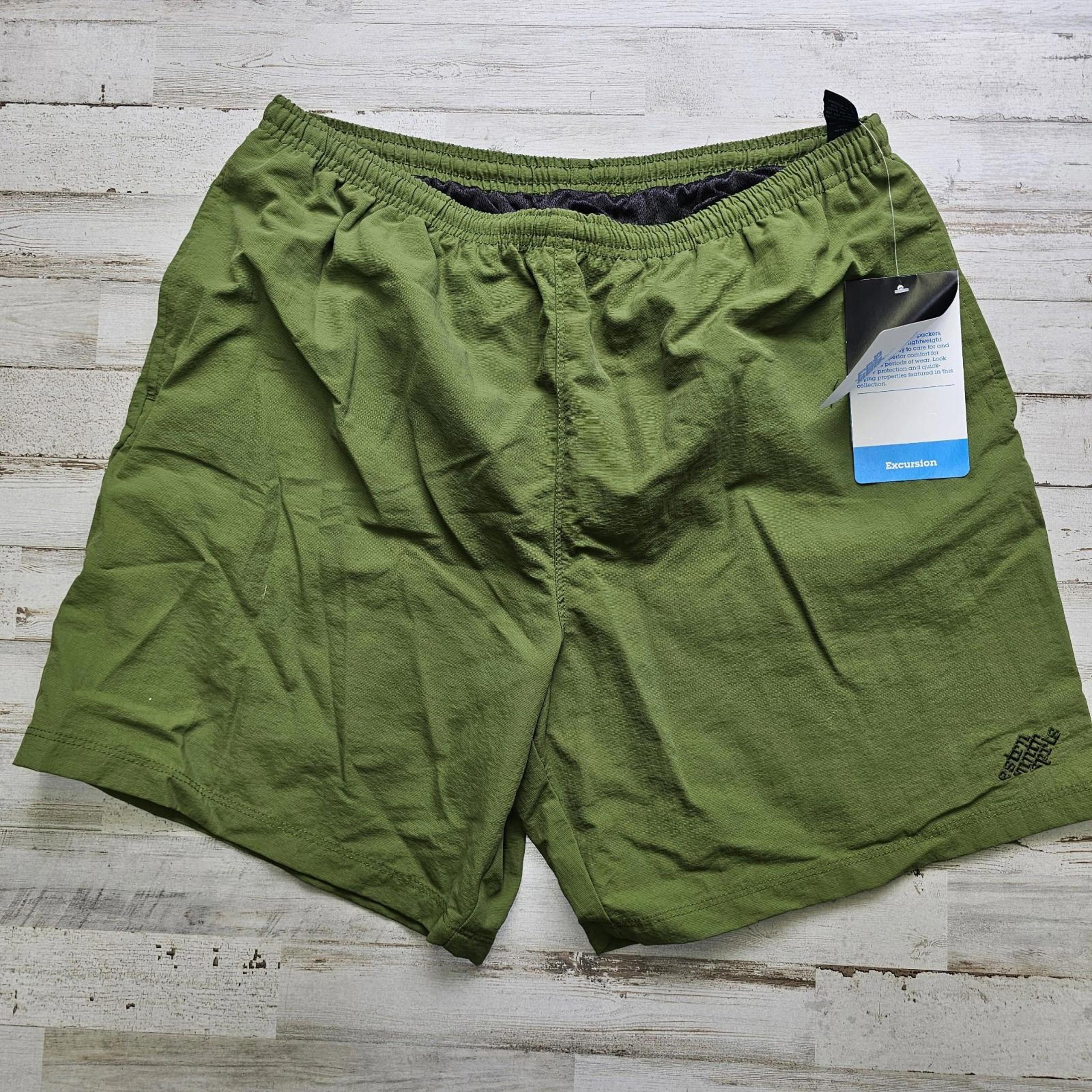 NEW Eastern Mountain Sports Lined Water Swim River Shorts Elastic Green LG