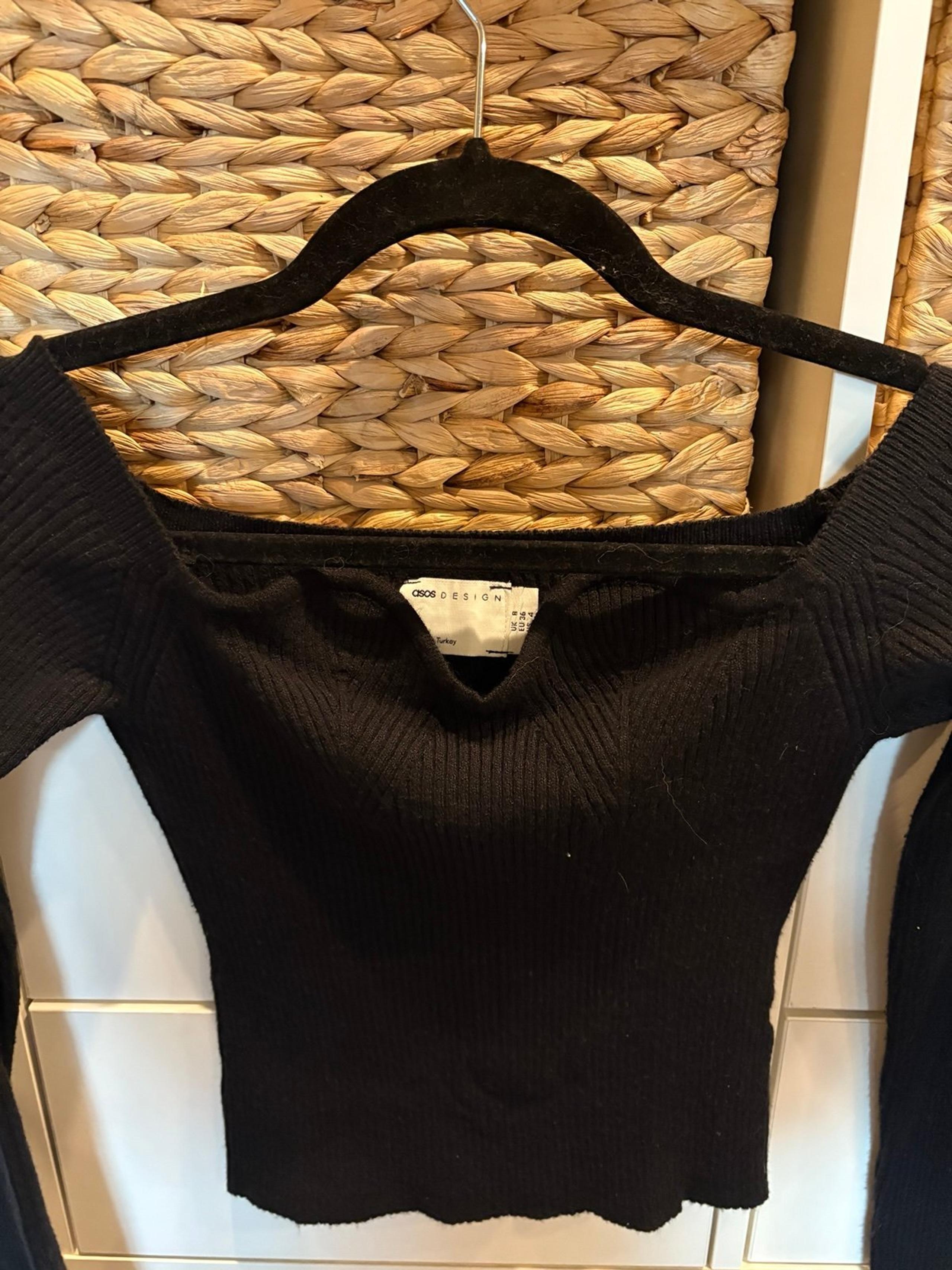 ASOS Black ribbed knit top