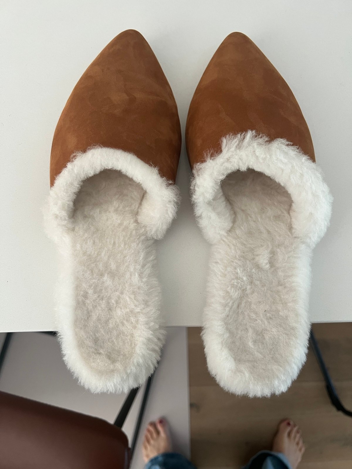 Jenni Kayne Shearling Slides/Mules Sz 40