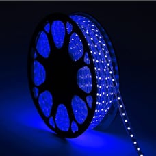 Blue Rope Lights, 110v Flat LED Strip Lights Waterproof Kit - 100 ft.