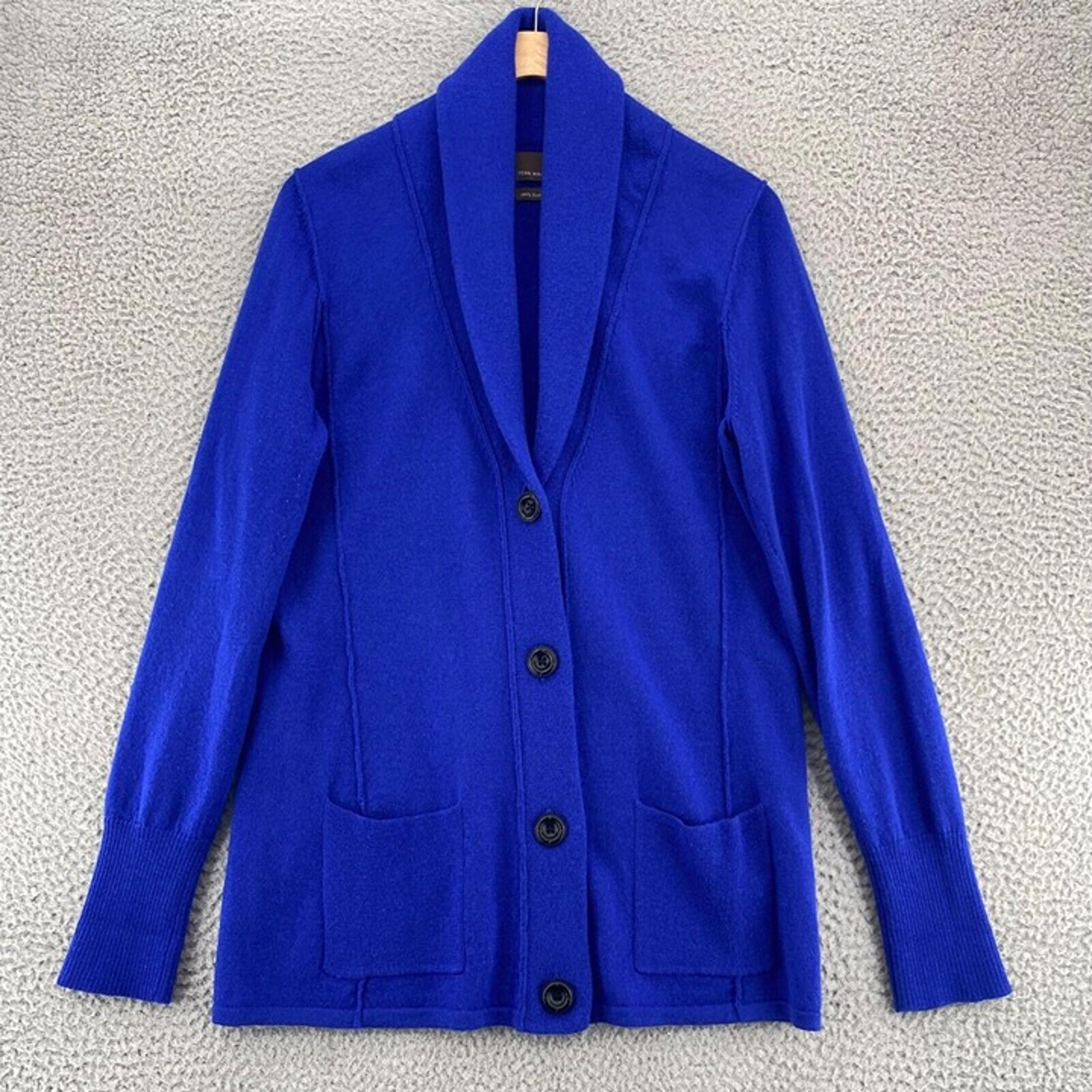 Fenn Wright Manson Sweater Womens Large Blue Merino Wool Cardigan Button Front