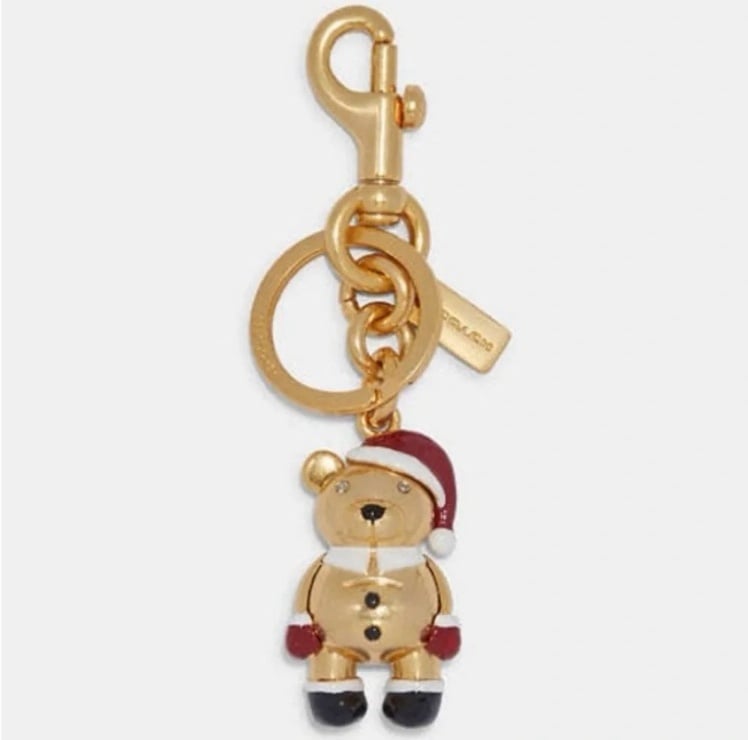 COACH Christmas Santa Bear Bag Purse Charm Keychain Key Fob New in Packaging NWT