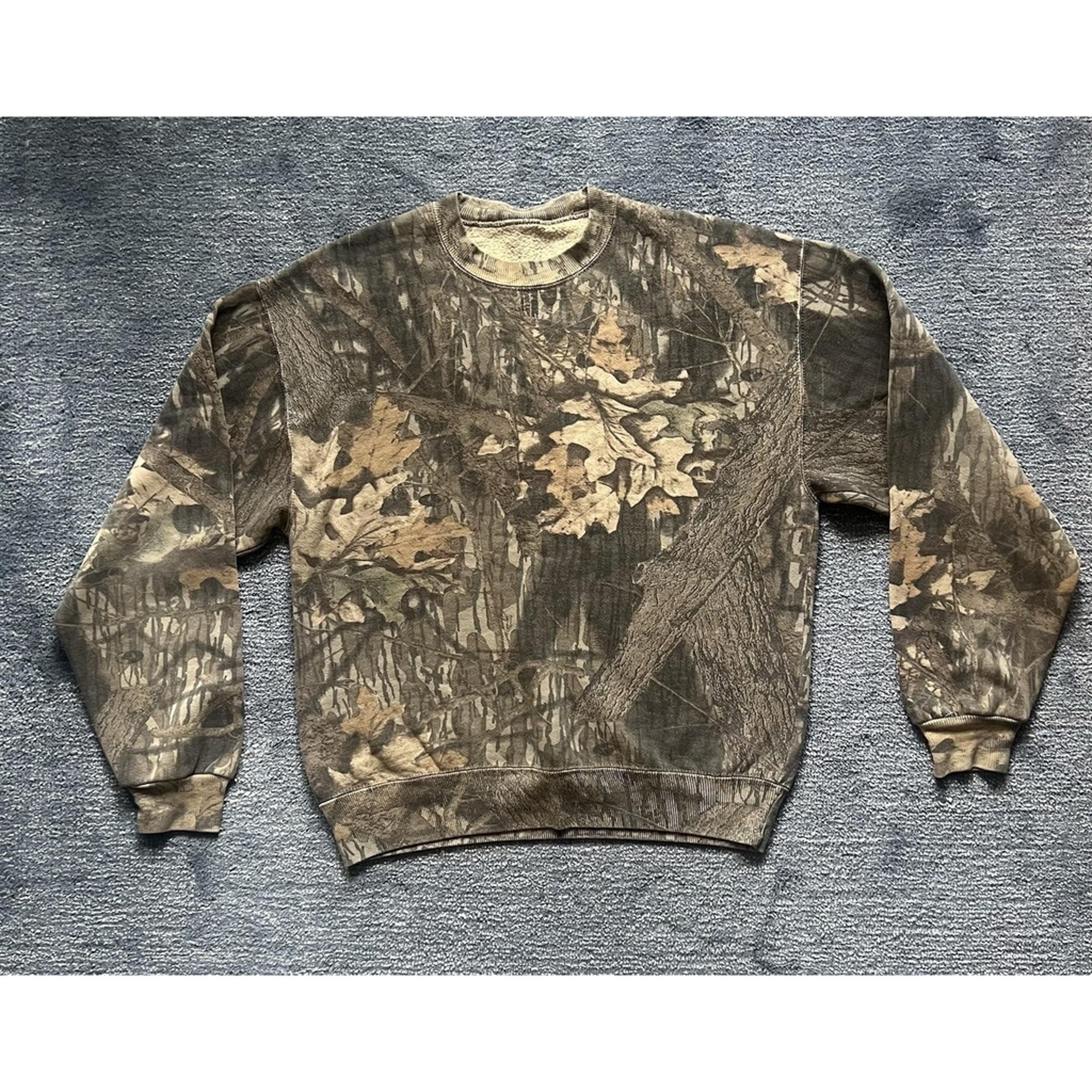 Vintage Mossy Oak Break-Up Camo Sweatshirt Crewneck Pullover Men's Size L