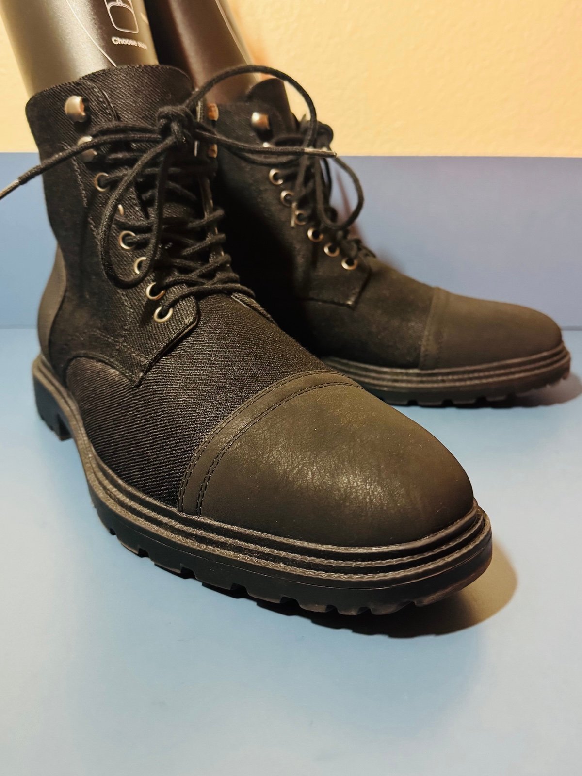 Perry Ellis Portfolio Chukkas BLACK Leather Ankle Boot Men’s 10.5 Mint Con