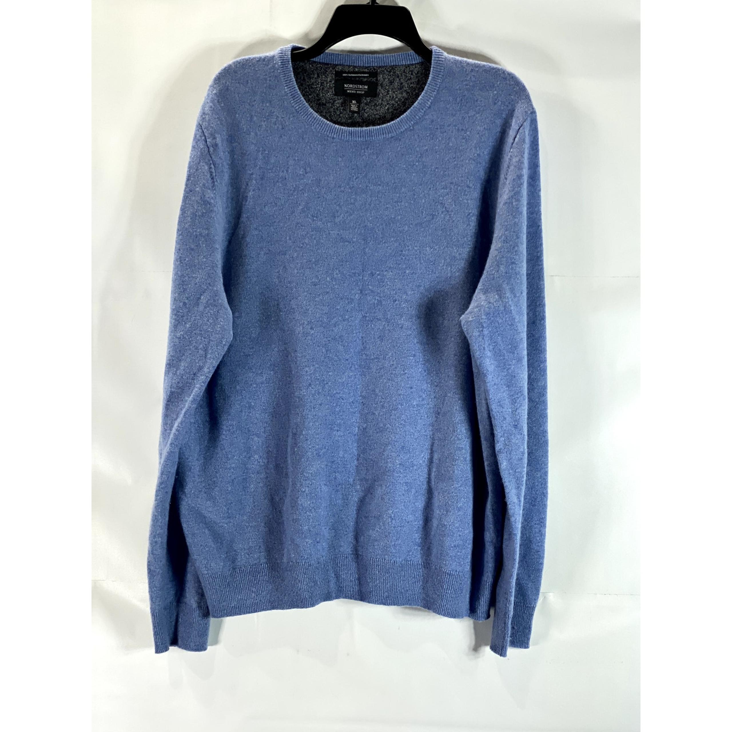 NORDSTROM MEN'S SHOP Men's Blue Cashmere Crewneck Long Sleeve Sweater SZ XL