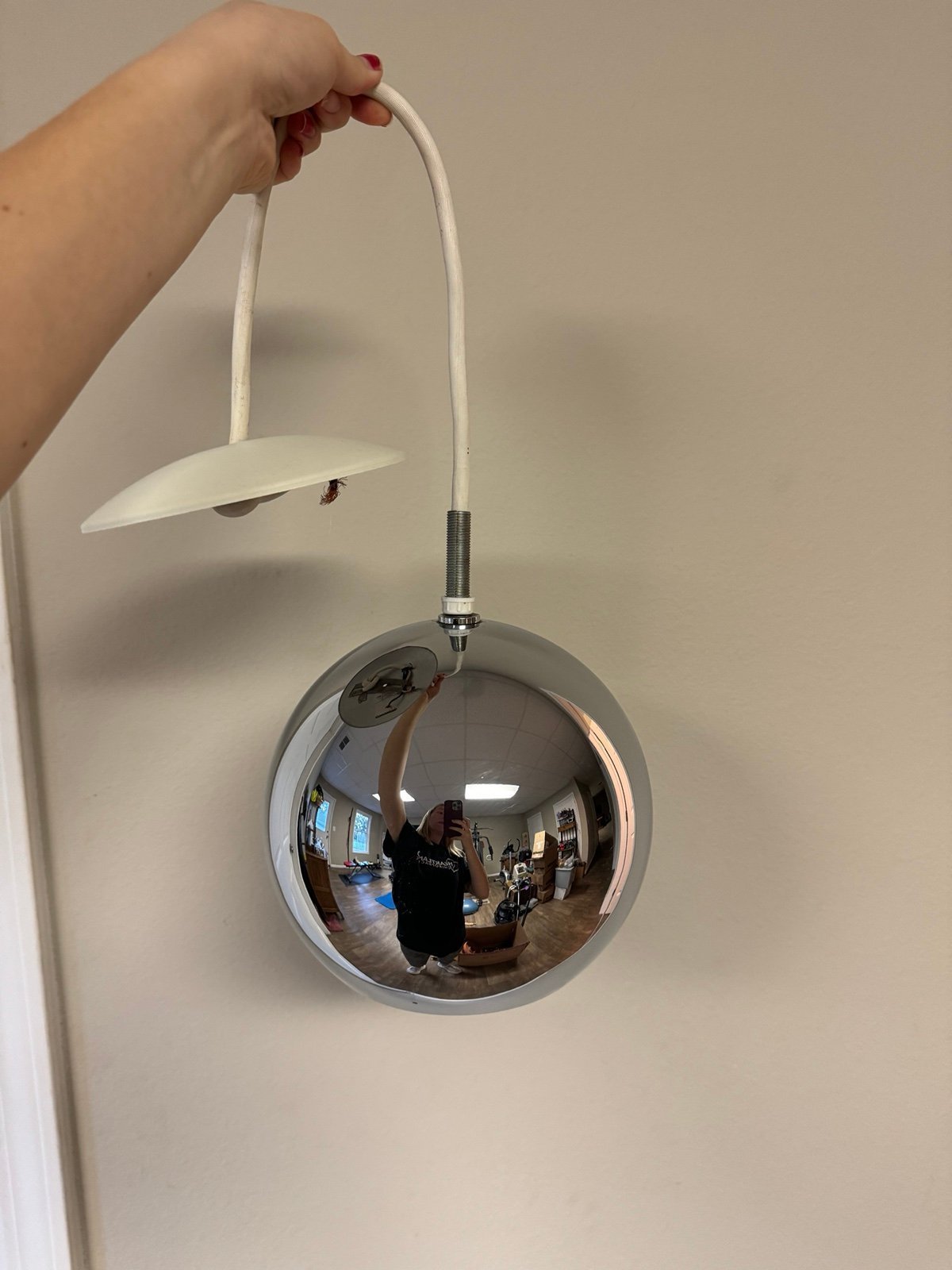 Vintage chrome pendant lamp