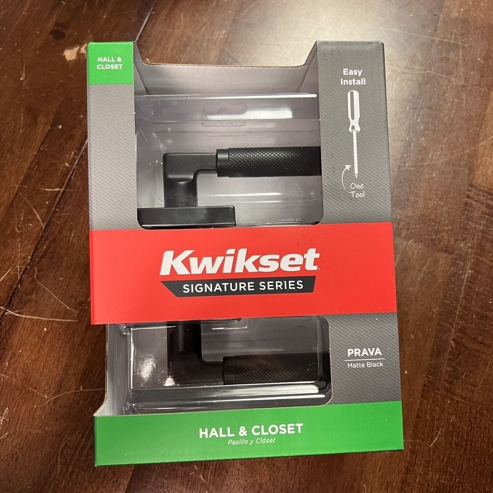 Kwikset 720PVLRCT Prava Passage Door Lever Set Hall & Closet - Matte Black New