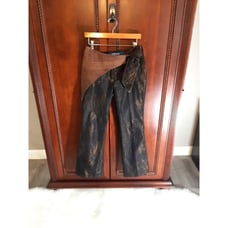 OHDD Marco Fantini Pants Women's Size 30 Copper/Black Metallic w/Leather Waist