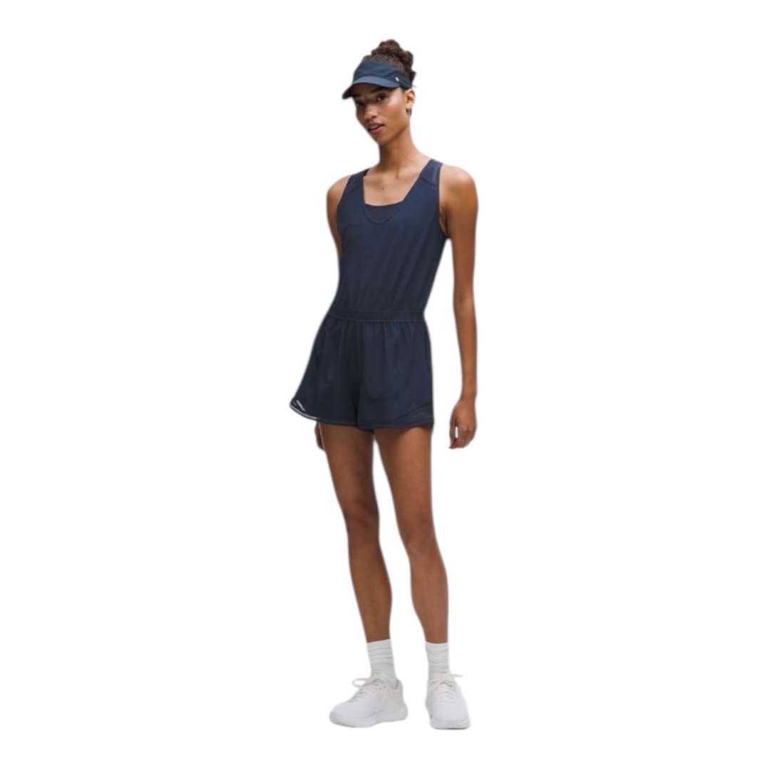 Lululemon Hotty Hot Running Romper *Lace Trim Club Blue Size 10 (L)