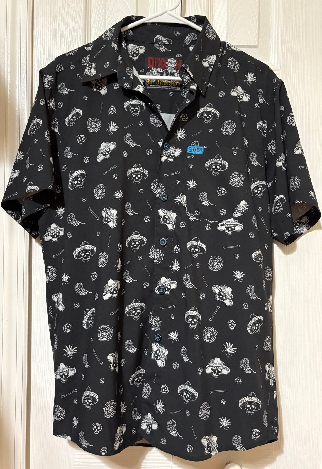 Dixxon Flannel Company El Jalisco Black Short Sleeve Button Down Mens Small
