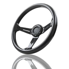 NEW JDM UNIVERSAL 350MM CARBON FIBER Acrylic Deep Dish 6 Holes Steering Wheel
