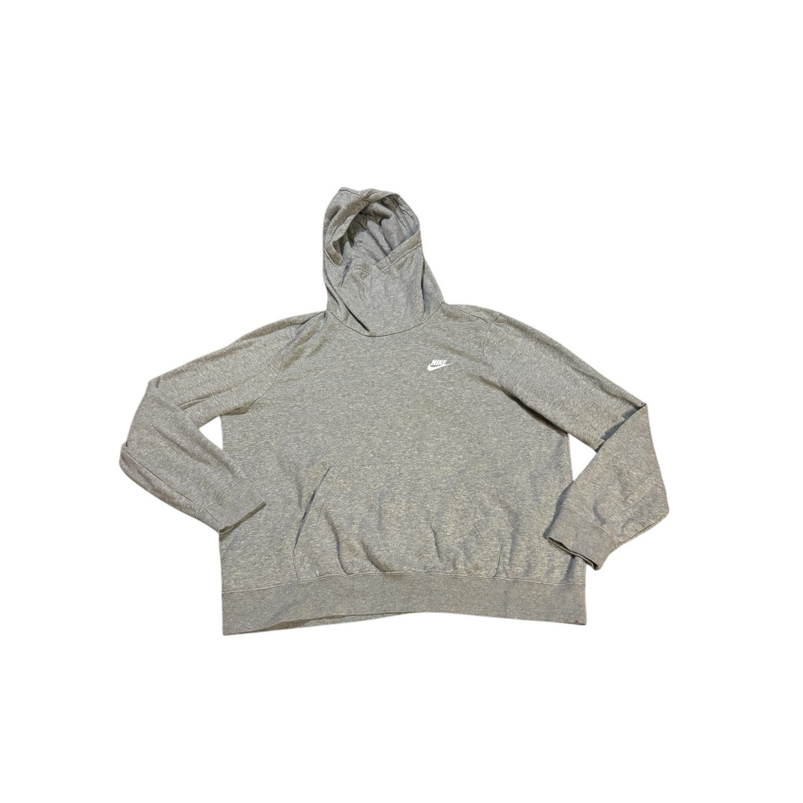 Nike Sportswear Club Fleece Funnel Neck Hoodie Heathered Grey Womens Size XL