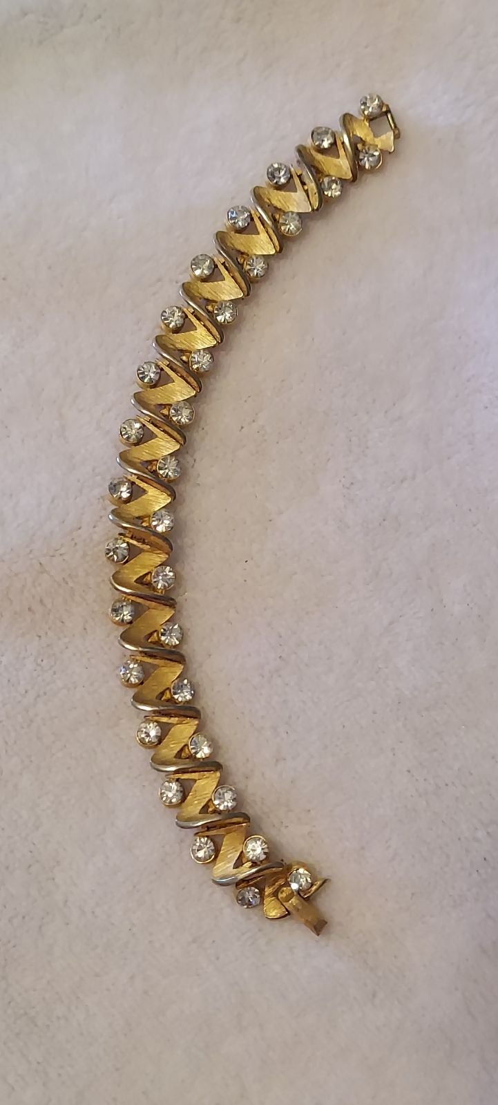 Trifari gold and Rhinestone bracelet