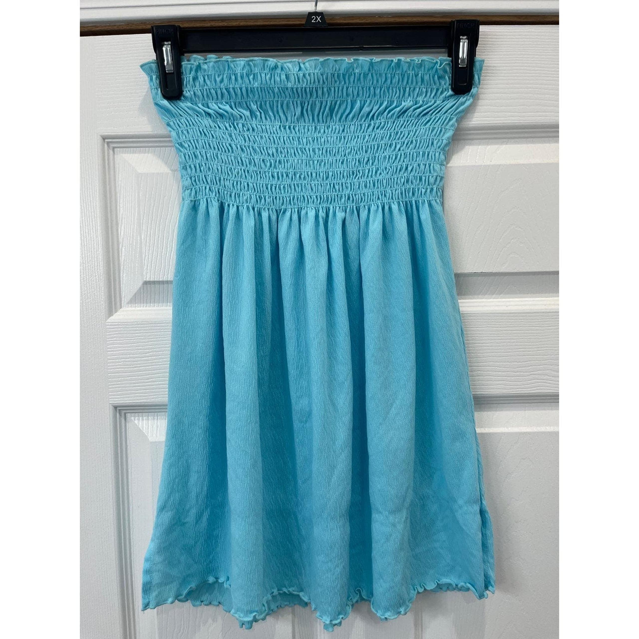 Women’s J Valdi Blue Strapless Swimsuit Coverup Size L