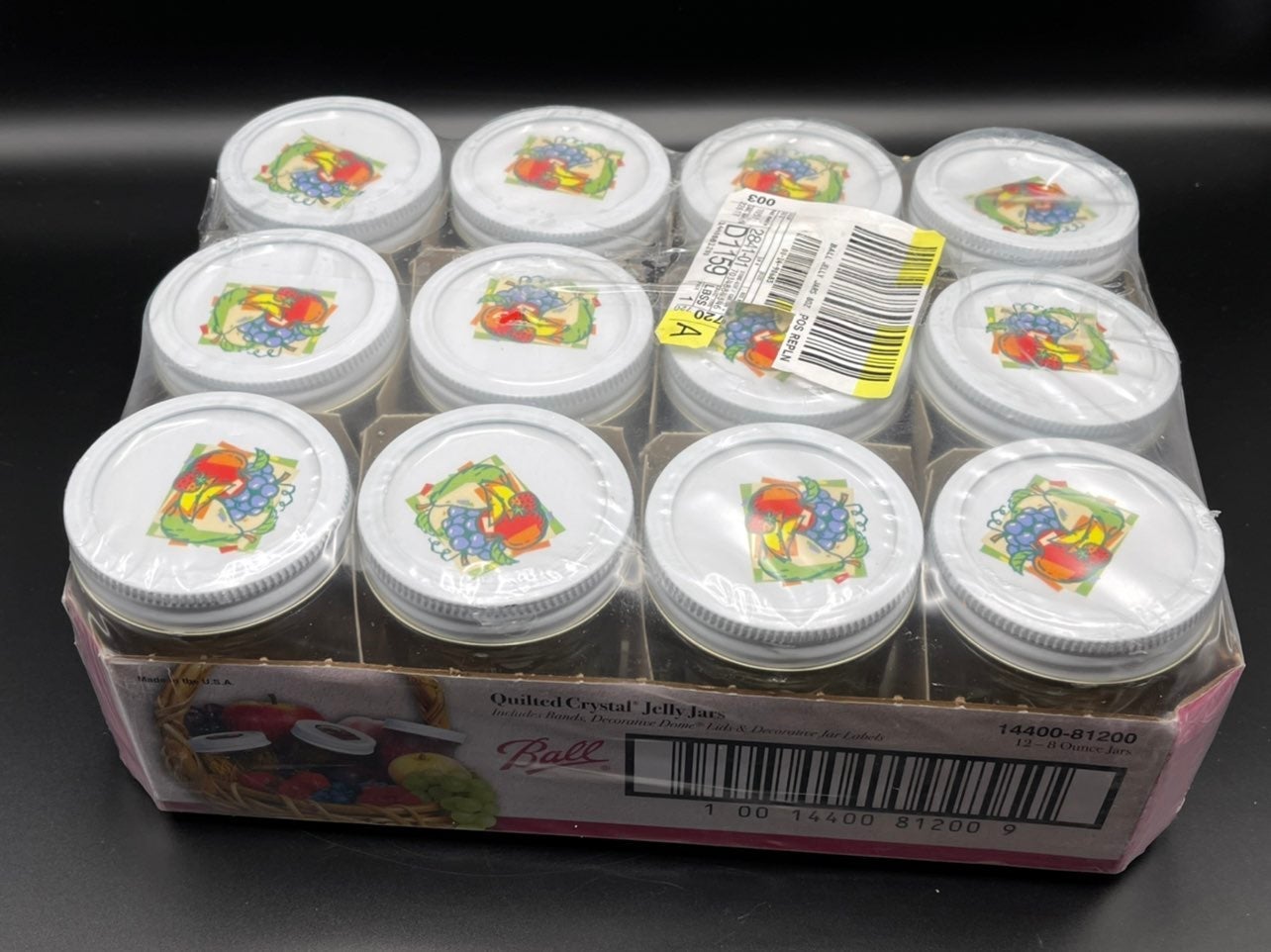 Ball Quilted 8oz Jelly Jars w/ Fruit Lid