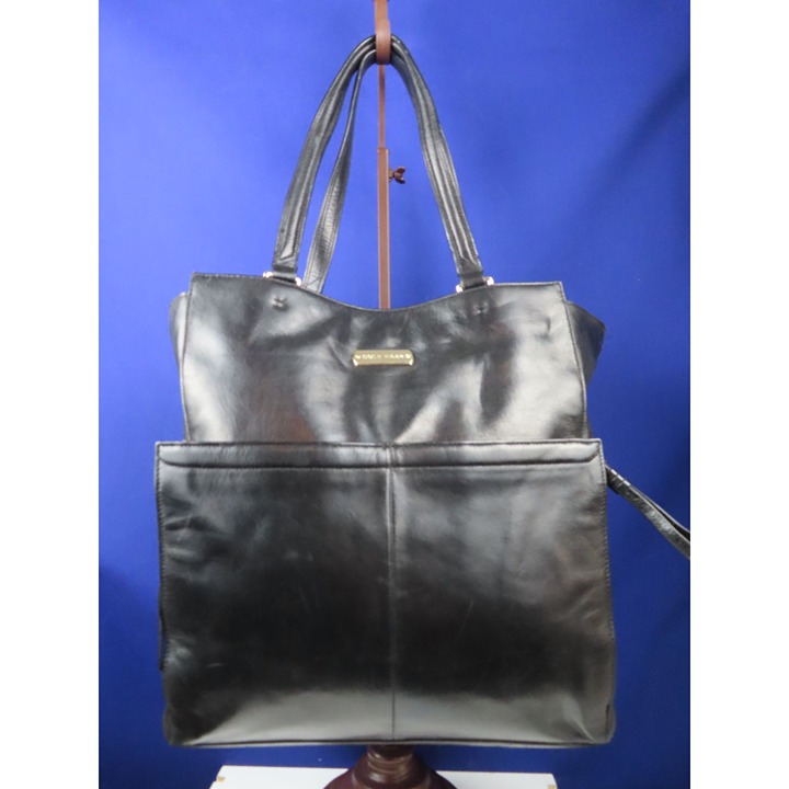 Cole Haan Black leather purse satchel tote career work commuter bag quality leat