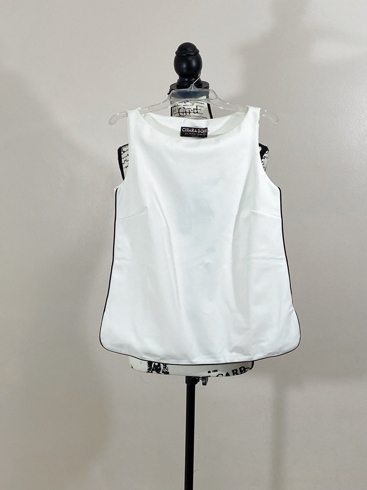 Chiara Boni La Petite Robe Vanesa Piping Sleeveless Blouse size 2