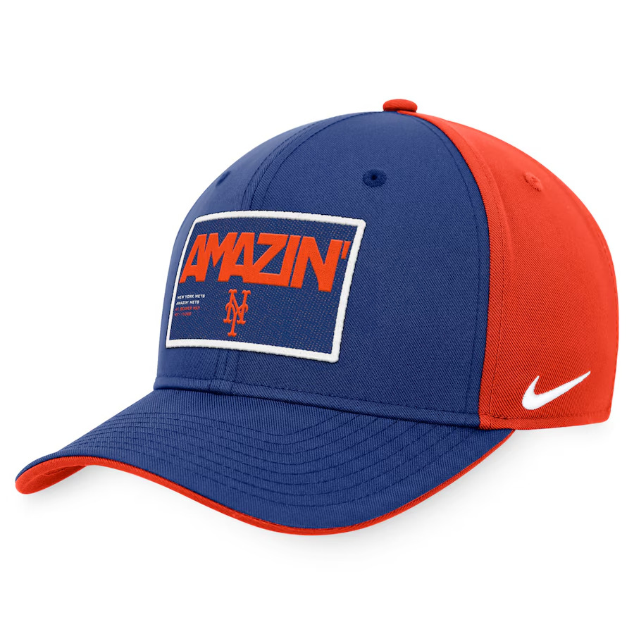 Nike New York Mets Amazin Classic 99 Adjustable Hat Cap Snapback Blue Orange NWT