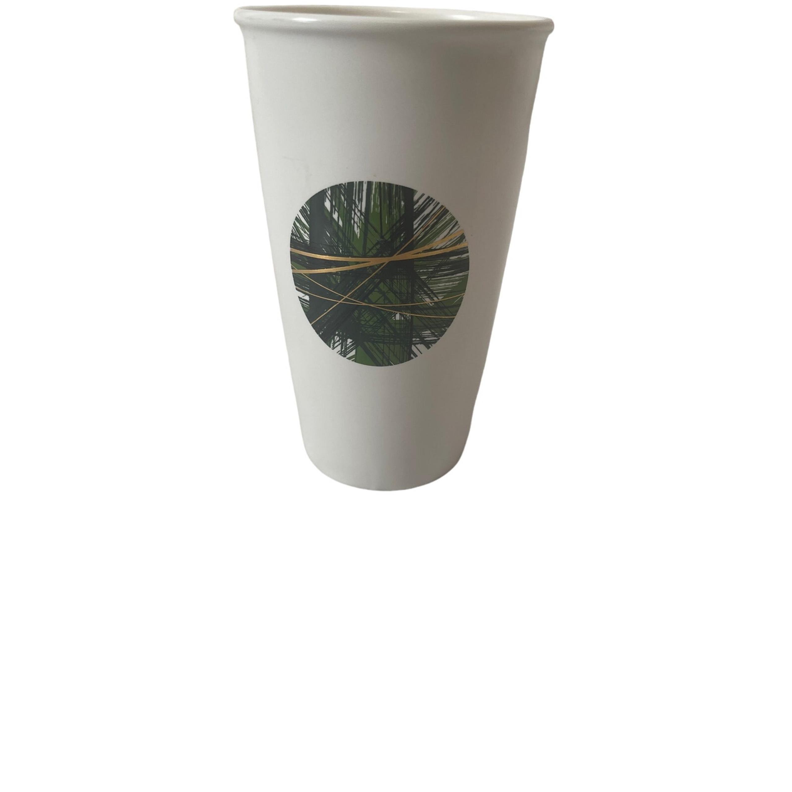Starbucks Coffee Travel Ceramic Mug without Lid 12 oz White w/Logo  Green Design
