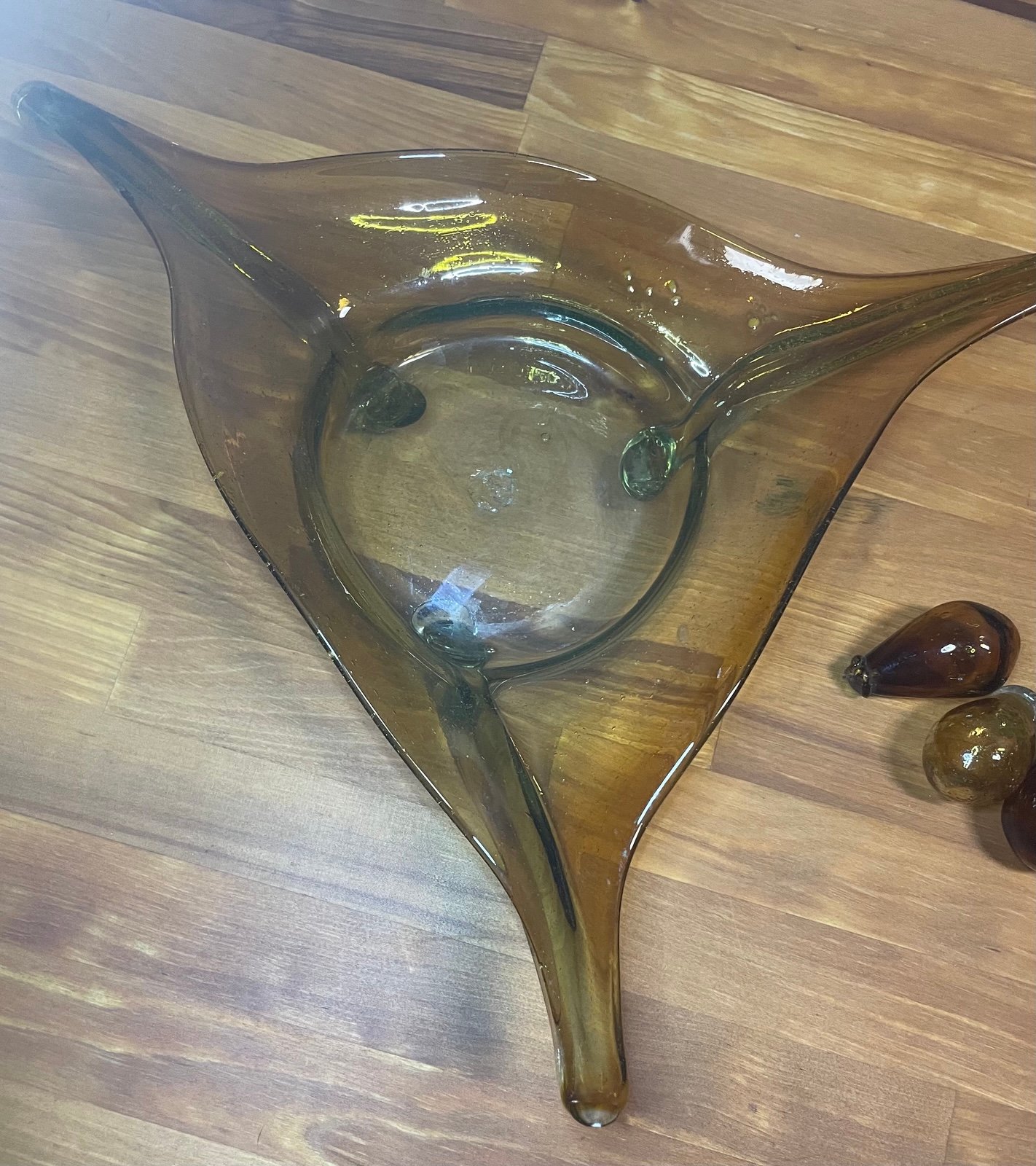 Vintage Murano Glass Centerpiece Bowl with Two Grape Clusters | Mid Century Hand