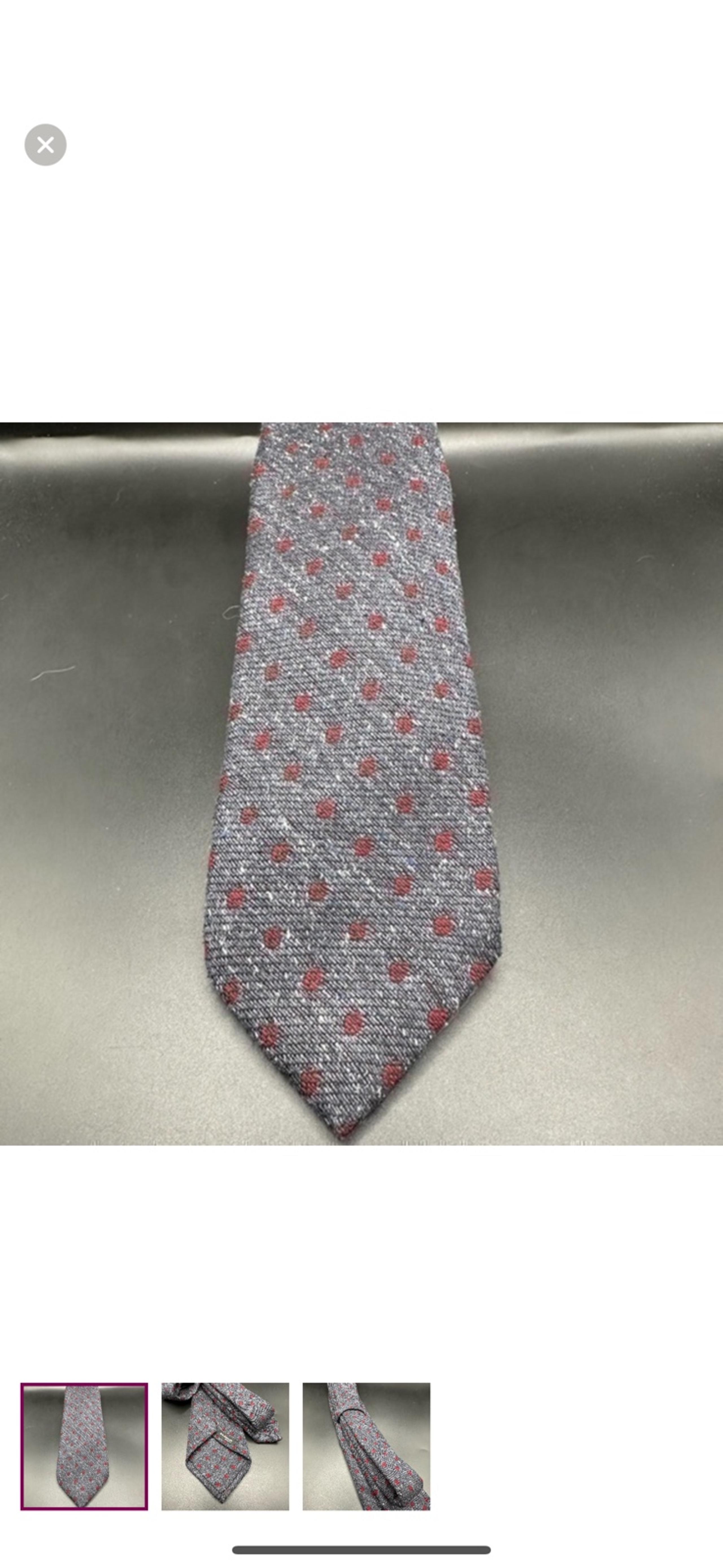 Kiton Wool Silk Blend Polka Dot Tie