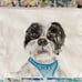 Hand painted pet portrait on canvas pouch